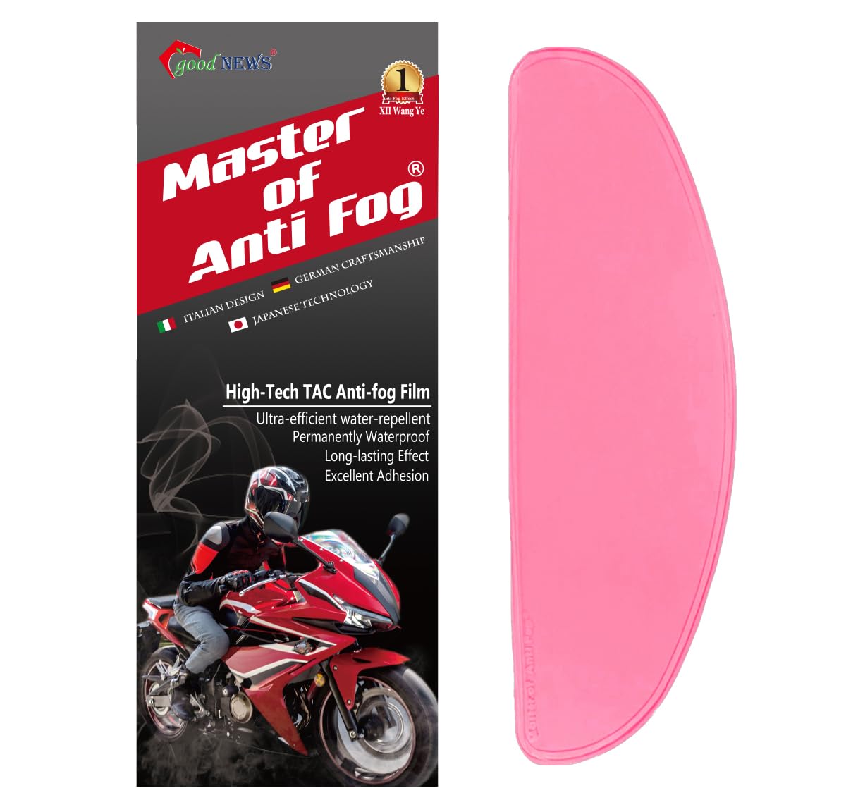 XII WY Universal-Motorradhelm-Schild, Anti-Fog-Folie, UV400, polarisiert, rosa Farbe, Visierlinseneinsatz, beschlagfest,9.5cm X 25cm von XII WANG YE