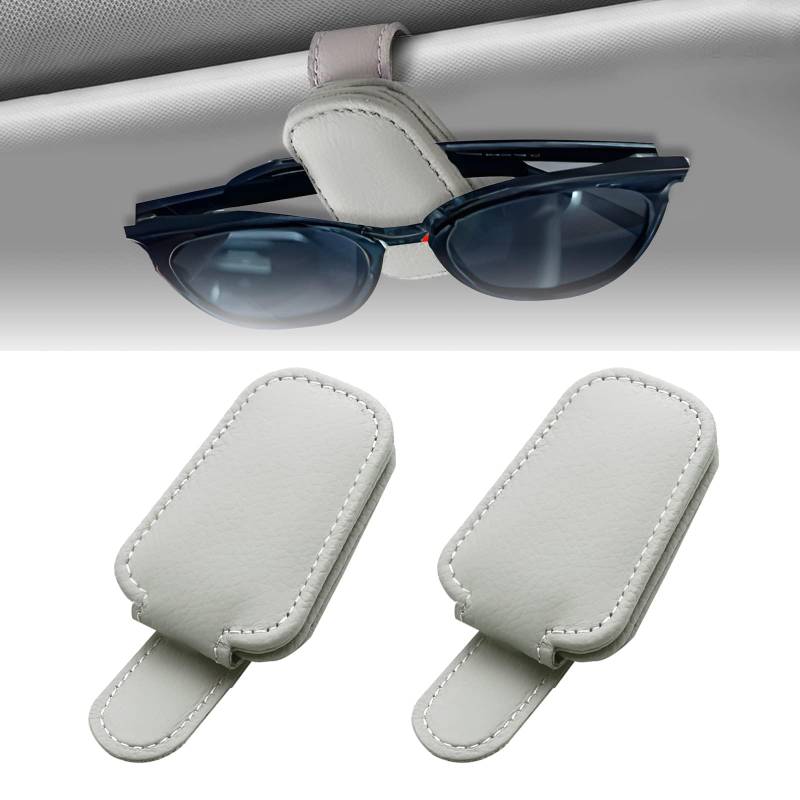 Brillenhalter für Auto Sonnenblende Sonnenbrillen Halterung für Hyundai Kona 2 2023-2024 Auto Visier Zubehör Sunglasses Aufbewahrung Holders, 2 Stück,B von XILUOWUDI