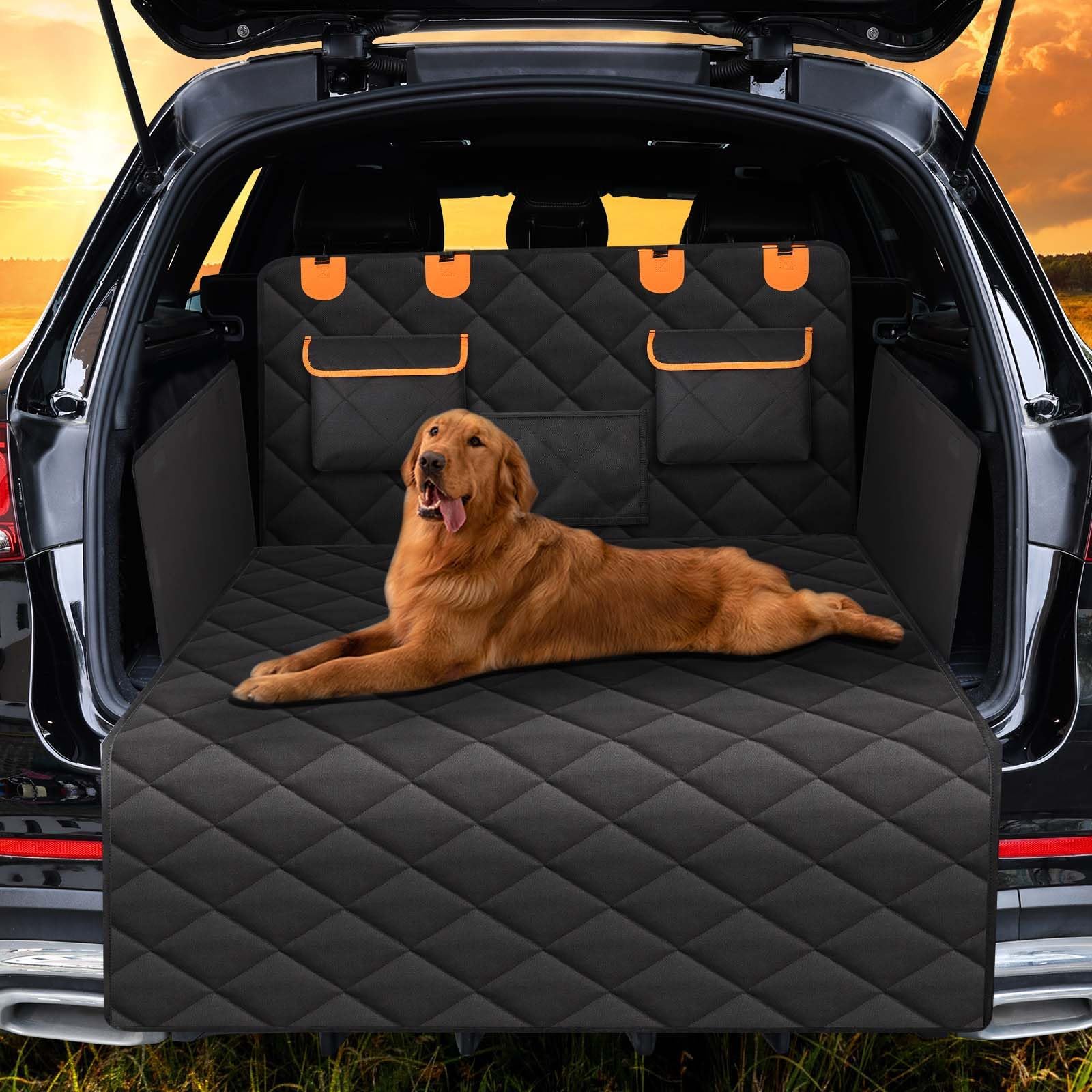 Hundedecke Auto Kofferraum Schutzmatte für BMW 7er Limousine 6 (VI) G11/G12 I 2015-2019, Hund Reise Transport Kofferraumschutz mit Stoßstangenschutz Wasserdicht Kratzfest von XILUOWUDI