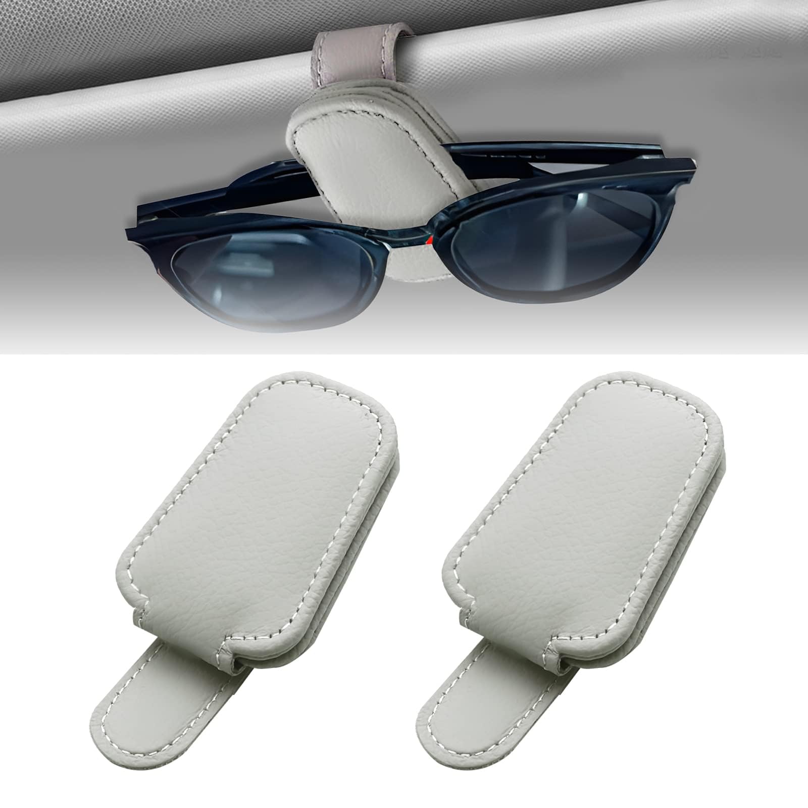 XILUOWUDI Brillenhalter für Auto Sonnenblende Sonnenbrillen Halterung für VW Caddy 4 (IV) SA I 2015-2020 Auto Visier Zubehör Sunglasses Aufbewahrung Holders, 2 Stück,B von XILUOWUDI