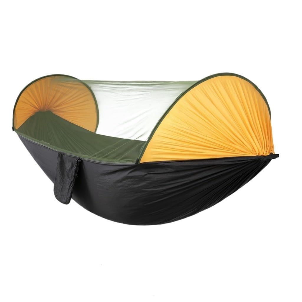 Hängematte Im Freien Automatische Schnell Öffnende Moskitonetz-Hängematte, Camping, Outdoor-Sonnenschutz, Anti-Mücken-Hängematten-Zelt, Innenschaukel Hängematte(Orange) von XIMINGHE