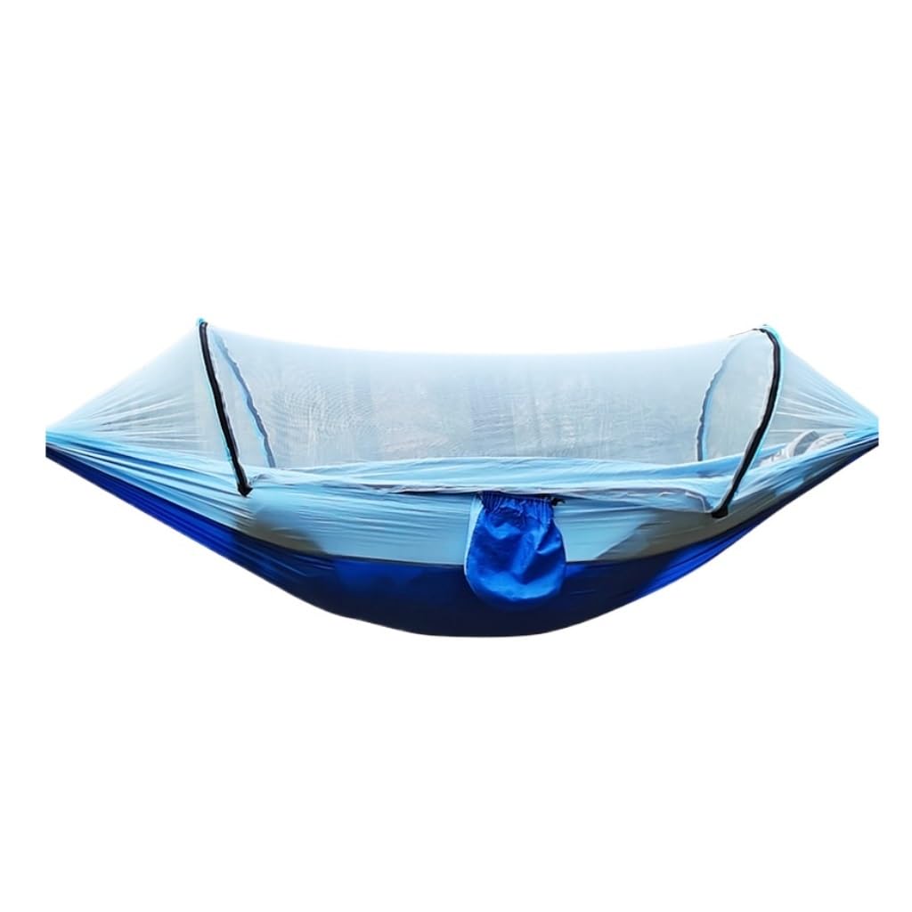 Hängematte Im Freien Automatische Schnellöffnungs-Moskitonetz-Hängematte Outdoor-Camping Anti-Rollover-Nylon-Hängematte Mit Moskitonetz Hängematte(Blue) von XIMINGHE