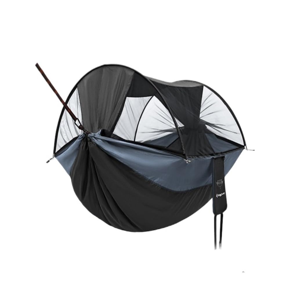 Hängematte Im Freien Explorer-Hängematte, Outdoor-Campingschaukel, Überschlagschutz, Anti-Mücken-Schlafsaal, Erwachsene, Doppelt, Ultraleicht Hängematte(Black) von XIMINGHE