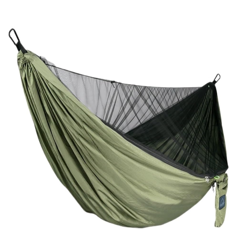 Hängematte Im Freien Hängematte Fallschirmtuch Outdoor Anti-Rollover Camping Huwai Schaukel Mit Moskitonetz Netzbett Outdoor Erwachsene Hängematte(A) von XIMINGHE