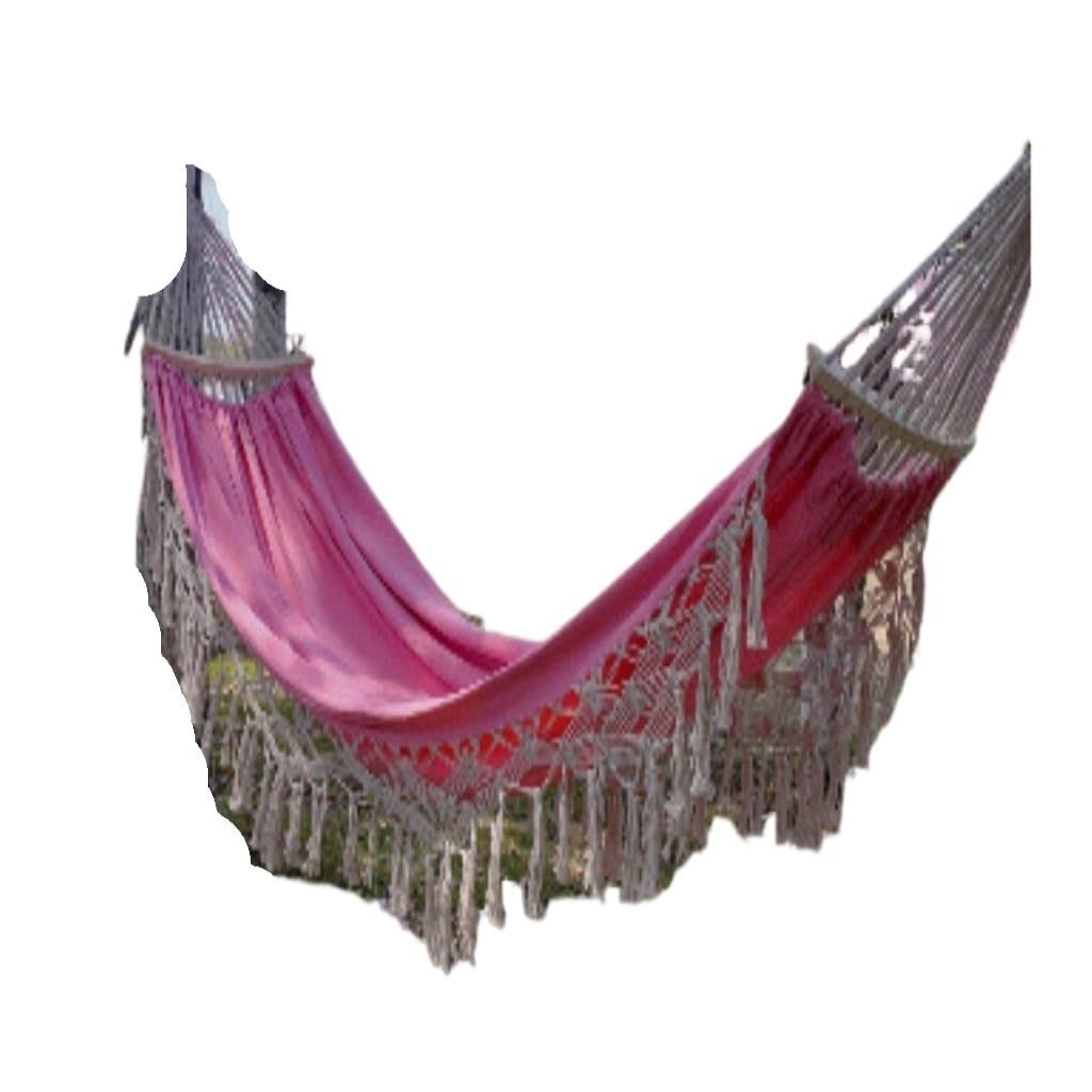 Hängematte Im Freien Hängematte Outdoor Camping Anti-Rollover Outdoor Camping Schaukel Verdickte Leinwand Freizeit Ethnische Prinzessin Stil Hängematte(Pink) von XIMINGHE