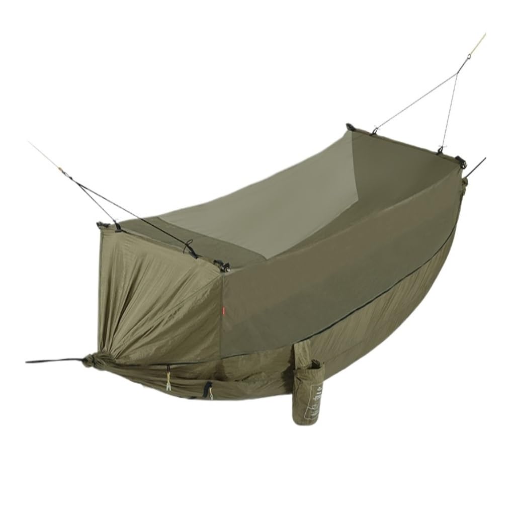 Hängematte Im Freien Hängematte Outdoor Camping Outdoor Camping Doppelschichtige Anti-Mücken-Hängematte Atmungsaktives Hängendes Baumzelt Hängematte(Green) von XIMINGHE