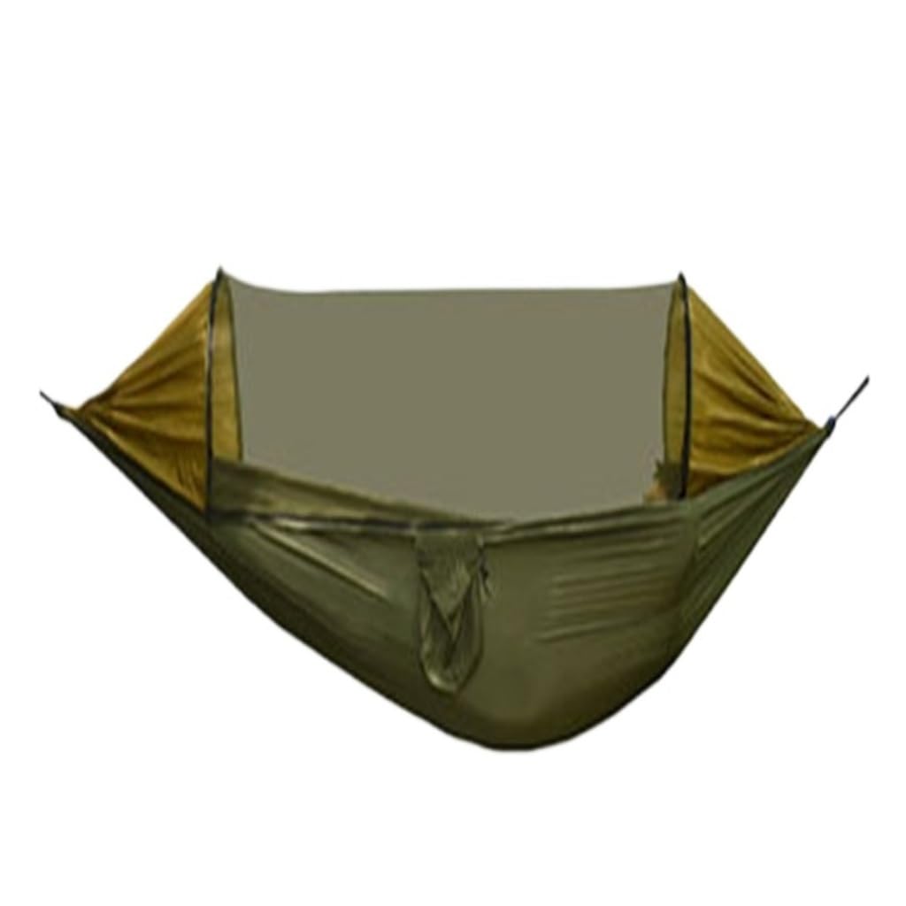 Hängematte Im Freien Neue Sonnenschirm Schnell-offene Stange Hängematte Blatt Doppel Outdoor Camping Anti-Rollover Anti-mücken Hängematte Hängematte(Green) von XIMINGHE