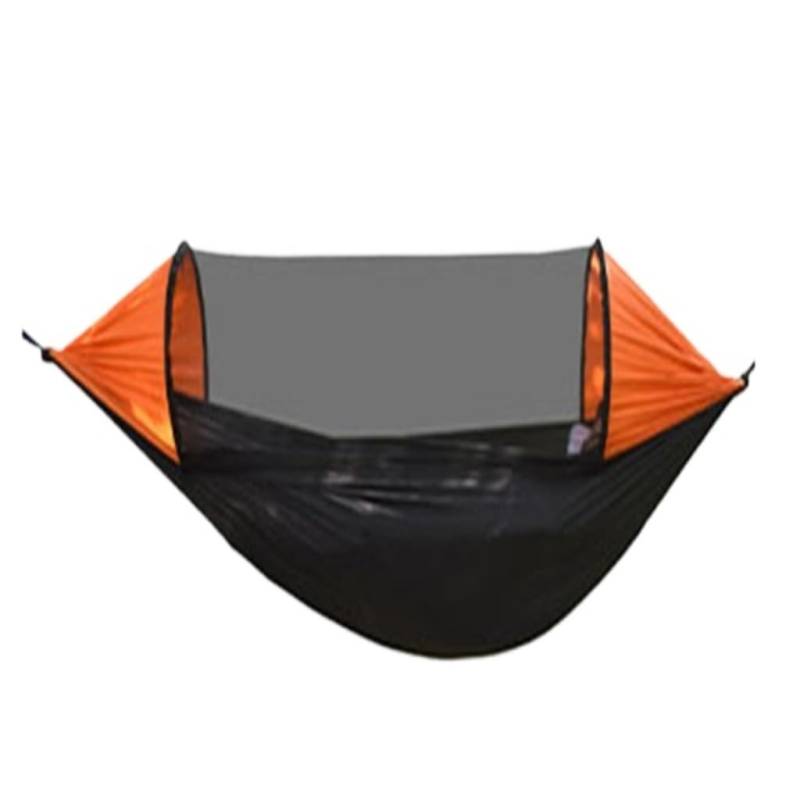 Hängematte Im Freien Neue Sonnenschirm Schnell-offene Stange Hängematte Blatt Doppel Outdoor Camping Anti-Rollover Anti-mücken Hängematte Hängematte(Orange) von XIMINGHE