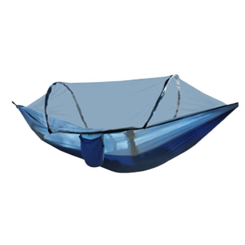 Hängematte Im Freien Outdoor-Camping-Anti-Rollover-Nylon-Hängematte Mit Moskitonetz, Automatische, Schnell Öffnende Moskitonetz-Hängematte Hängematte(Blue) von XIMINGHE