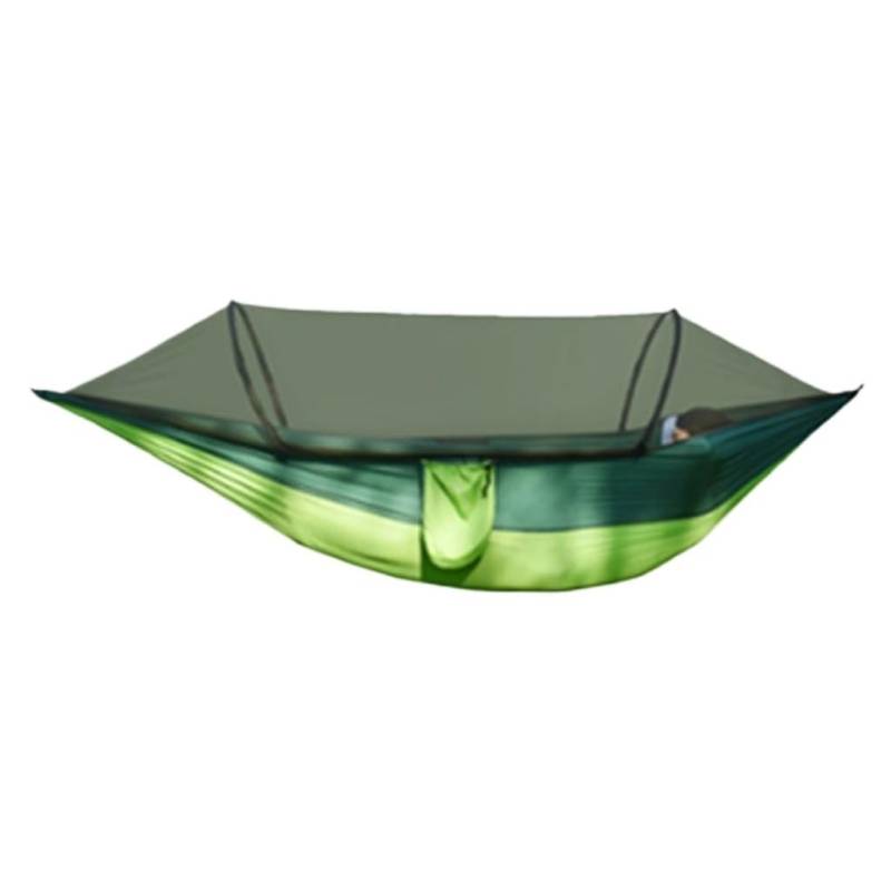 Hängematte Im Freien Outdoor-Camping-Anti-Rollover-Nylon-Hängematte Mit Moskitonetz, Automatische, Schnell Öffnende Moskitonetz-Hängematte Hängematte(Green) von XIMINGHE