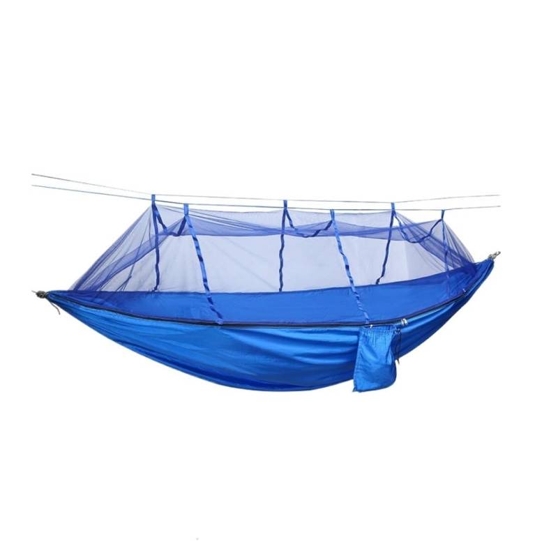 Hängematte Im Freien Outdoor-Fallschirm-Großhandels-Hängematte Mit Moskitonetz, Anti-Moskito-Nylon-Einzel-Doppel-Camping-Hängematte Hängematte(Blue) von XIMINGHE