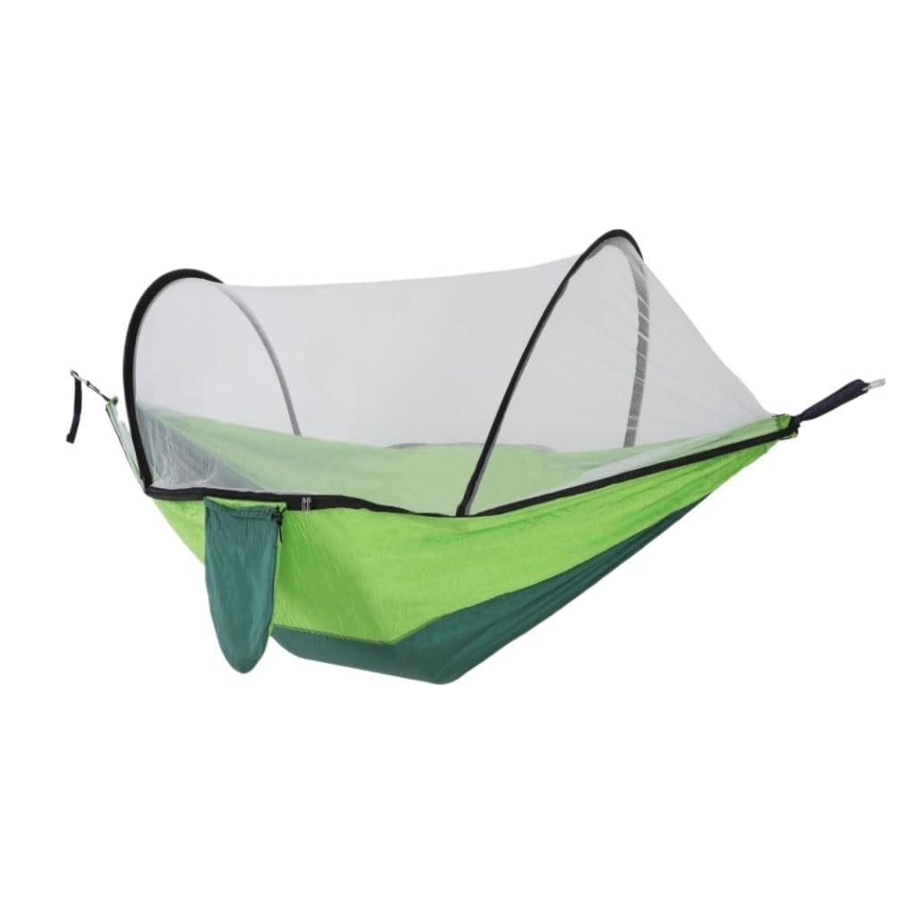 Hängematte Im Freien Outdoor-Moskitonetz-Hängematte, Anti-Überschlag, Camping, Einzel- Und Doppelstange Mit Moskitonetz, Verschlüsseltes Netz Hängematte(Green) von XIMINGHE