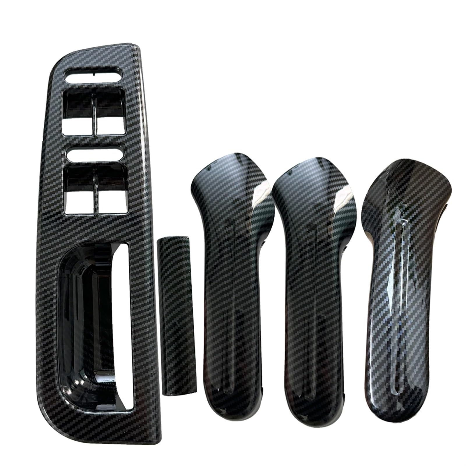 XIMINGHE [Replacement] 5 STÜCKE Innere Carbon Filber/Schwarz Schalter Blende Panel Trim Tür Pull Haltegriff for VW for Golf 4 for GTI R32 for Jetta A4 for Bora for MK4 3B1867171E (5PCS-Carbon Filber) von XIMINGHE