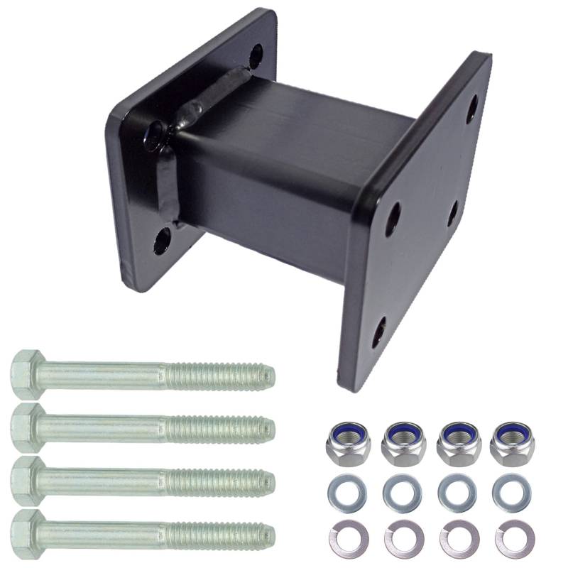 XIMPLIO Anhängerkupplung Verlängerung 100 mm Hakenverlängerung Adapter für AHK-Anschraubplatte Flanschkugel AHK 4 Loch 83x56 mm Lochabstand von XIMPLIO