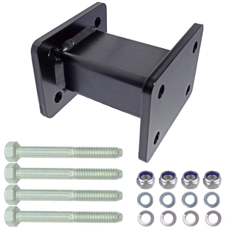 XIMPLIO Anhängerkupplung Verlängerung 125 mm Hakenverlängerung Adapter für AHK-Anschraubplatte Flanschkugel AHK 4 Loch 83x56 mm Lochabstand von XIMPLIO