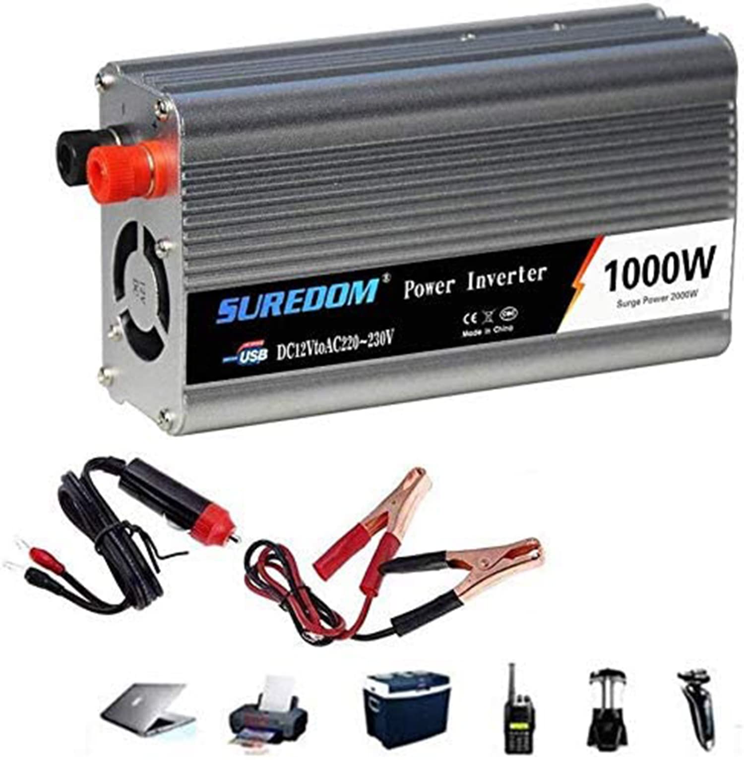 1000W KFZ Reiner Sinus Spannungswandler Auto Wechselrichter 12V 24V auf 220V 230V 240V Transformator Umwandler-Inverter Konverter Pure Sine Wave inverte 2000 Watt (12vTo110v) von XINGSHANG