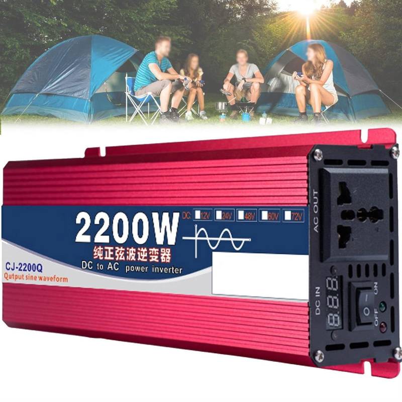 1600W 2200W 2600W 3000W 4000W 5000W 6000W 7000W 8000W Spannungswandler Reine Sinus Wechselrichter mit Steckdosen LCD Bildschirm,Pure Sine Wave Inverter Kfz Konverter Auto Transformator Adapter(2200W,4 von XINGSHANG