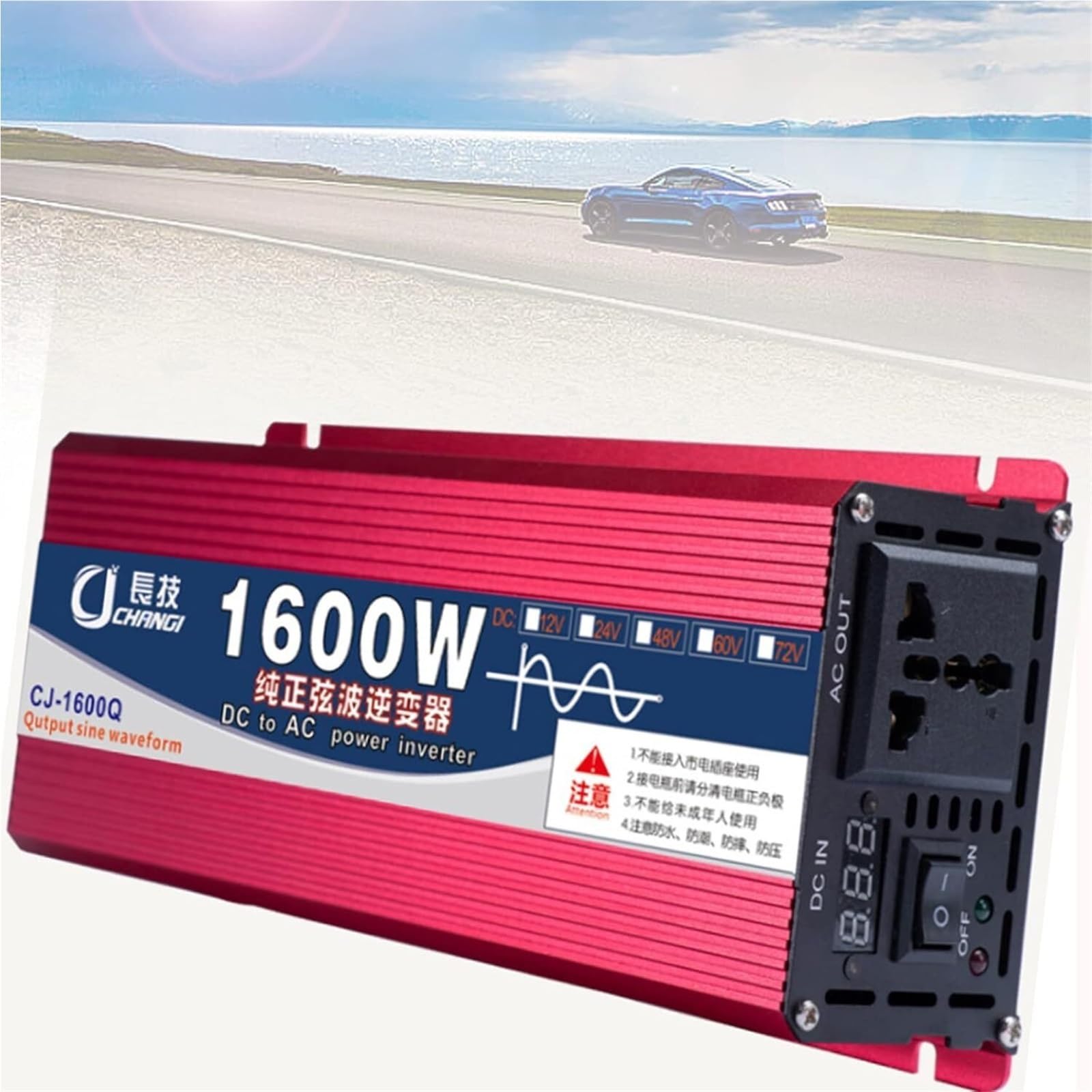 1600W 2200W 3000W Wechselrichter Reiner Sinus 12V 24V 48V 60V auf 220V 230V Pure Sine Wave Inverter Spannungswandler Solar Power Inverter Auto für Wohnmobil Camping Wohnwagen(1600W,12Vto110V) von XINGSHANG