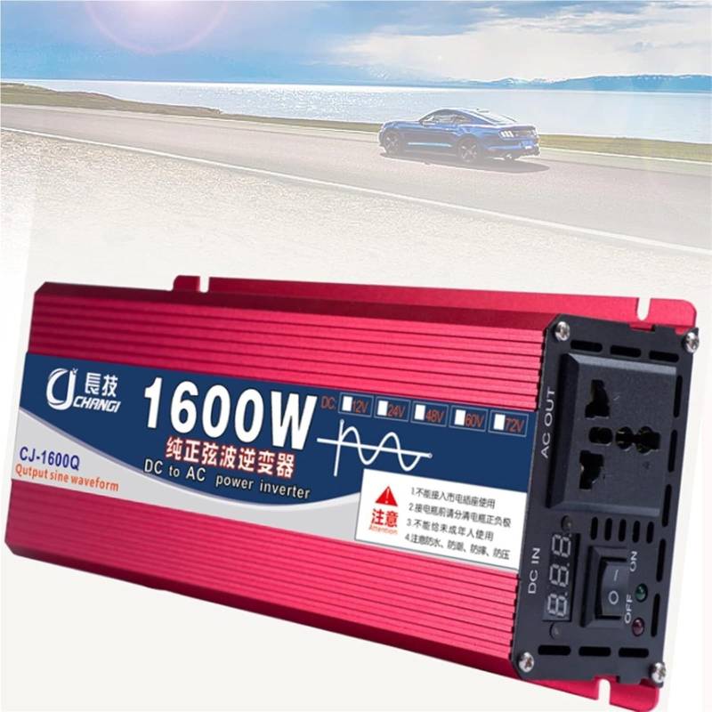 1600W 2200W 3000W Wechselrichter Reiner Sinus 12V 24V 48V 60V auf 220V 230V Pure Sine Wave Inverter Spannungswandler Solar Power Inverter Auto für Wohnmobil Camping Wohnwagen(1600W,12Vto110V) von XINGSHANG