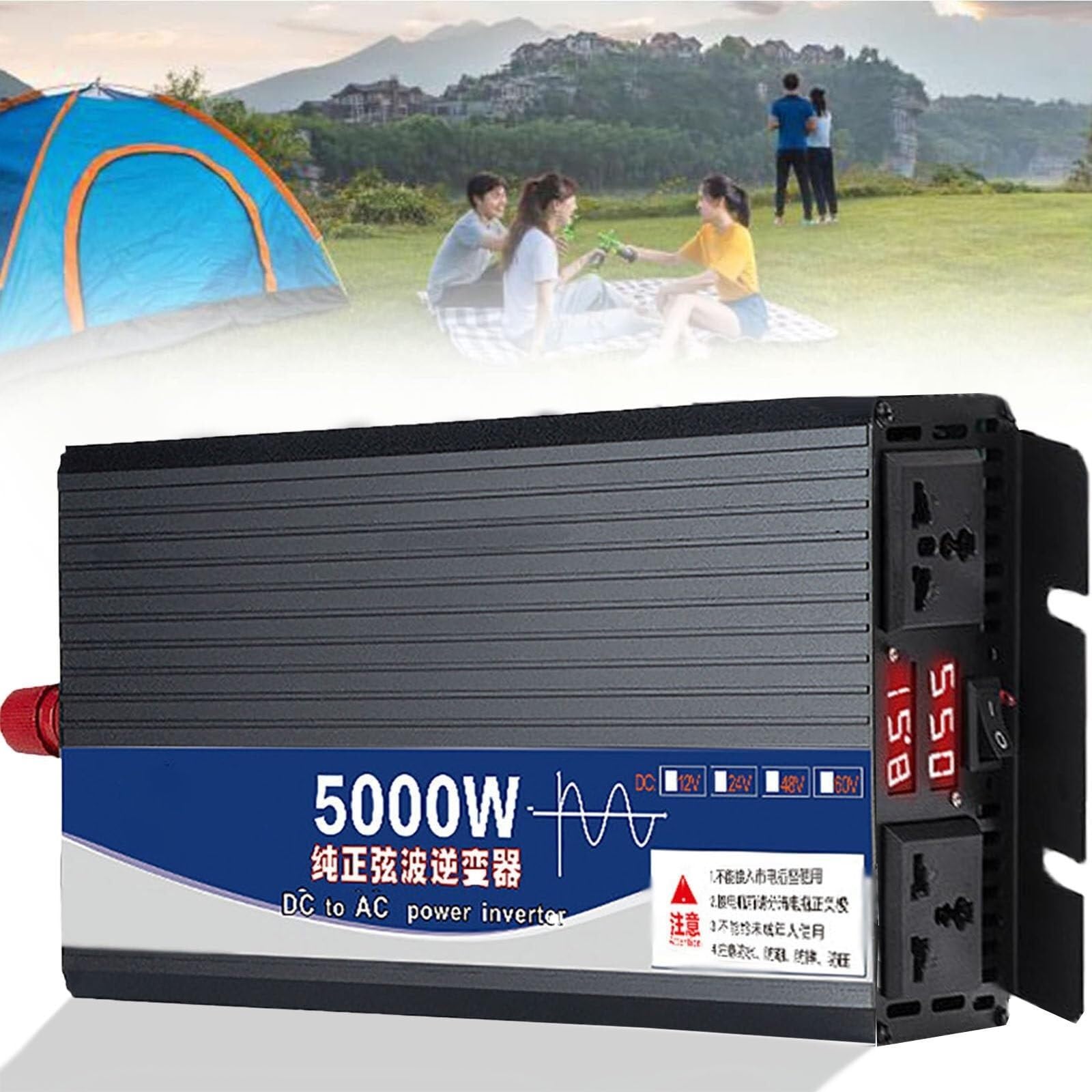 3500W 4000W 5000W 12V 24V 48V 60V 72V auf 230V Reiner Sinus Volt kfz Spannungswandler Wechselrichter Konverter Pure Sine Wave Power Solar Inverter Umwandler Stromwandler Zigarettenanzünder Steckdose(5 von XINGSHANG