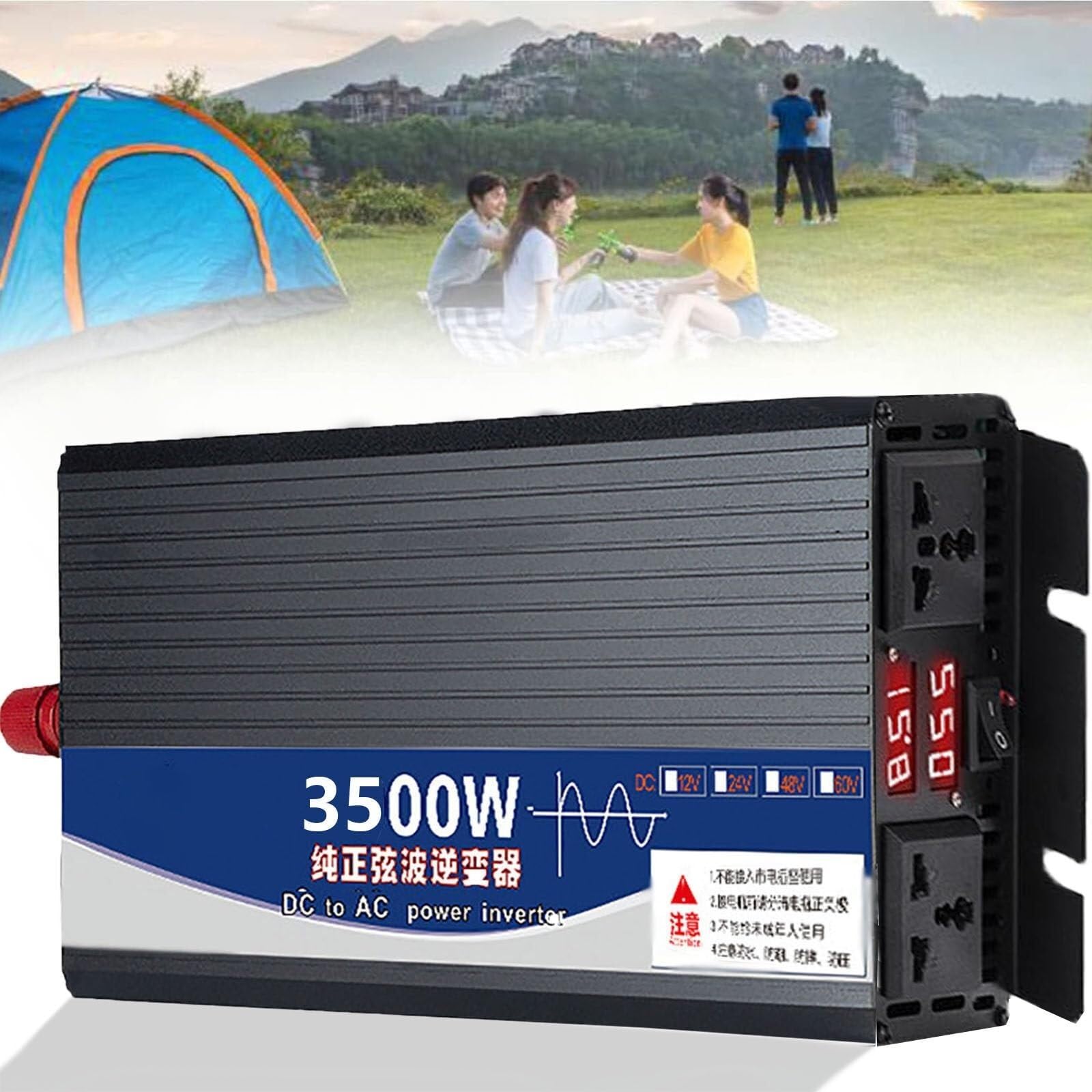 3500W 4000W 5000W 12V 24V 48V 60V 72V auf 230V Reiner Sinus Volt kfz Spannungswandler Wechselrichter Konverter Pure Sine Wave Power Solar Inverter Umwandler Stromwandler Zigarettenanzünder Steckdose(3 von XINGSHANG