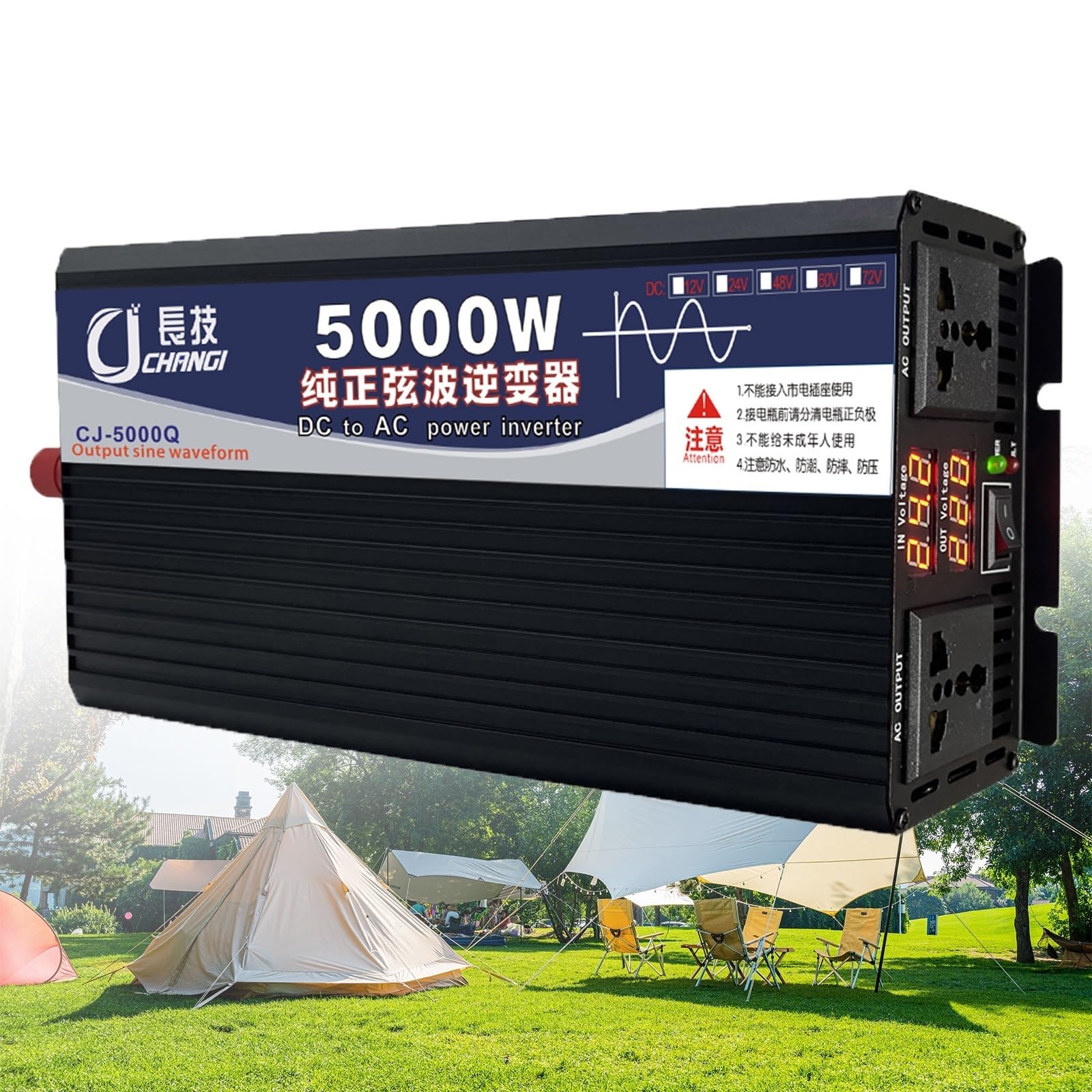 3500W 5000W 5500W 6000W 8000W Reiner Sinus KFZ Wechselrichter DC 12V 24V 48V 60V 72V to AC 230V Spannungswandler Pure Sine Wave Power Inverter Konverter Voltage Converter Adapter Transformator(5000W,4 von XINGSHANG