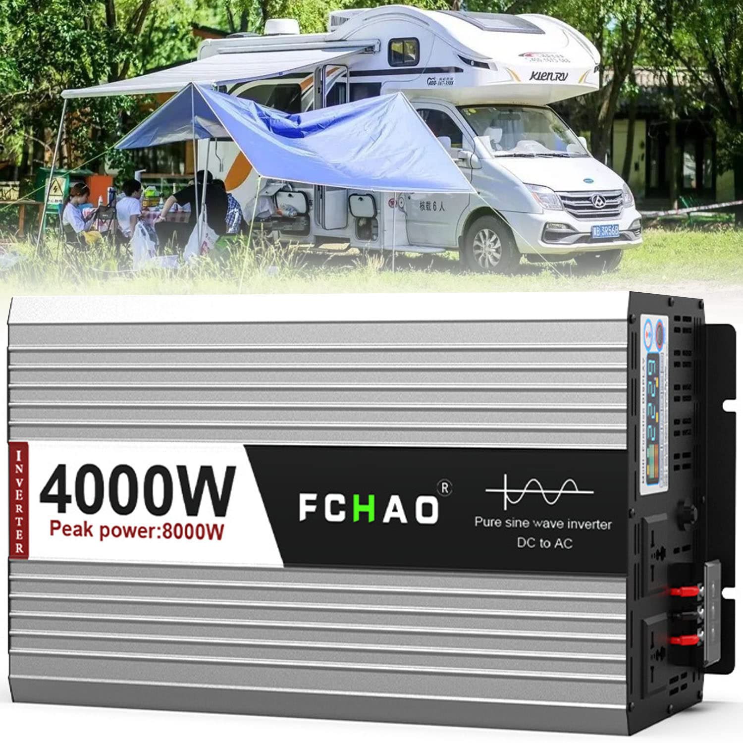 5000W 6000W 8000W 10000W Reiner Sinus Wechselrichter Spitzenleistung 12V 24V 48V auf 230V 240V Auto Spannungswandler Kfz Inverter Umwandler Stromwandler Konverter Voltage Converter Transformator(4000W von XINGSHANG