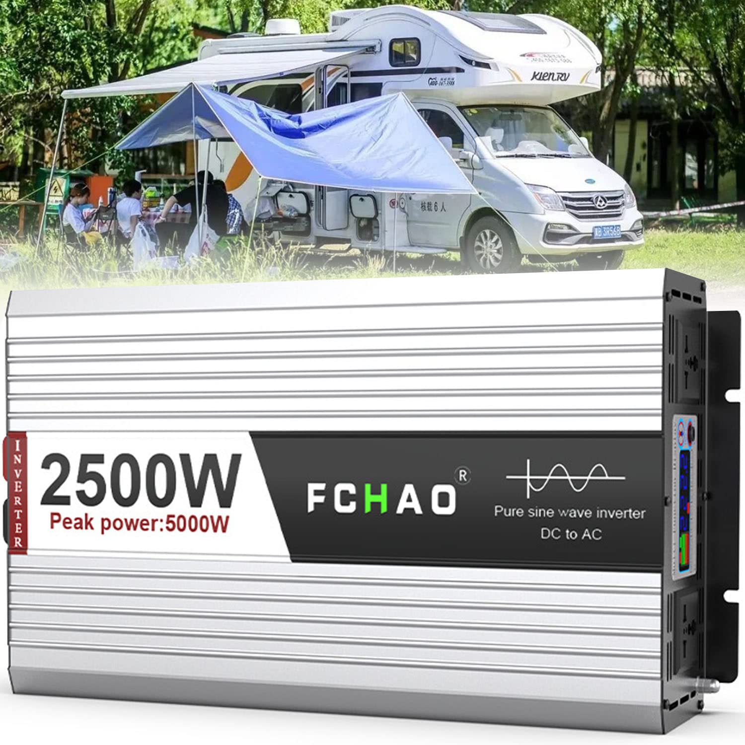 5000W 6000W 8000W 10000W Reiner Sinus Wechselrichter Spitzenleistung 12V 24V 48V auf 230V 240V Auto Spannungswandler Kfz Inverter Umwandler Stromwandler Konverter Voltage Converter Transformator(2500W von XINGSHANG