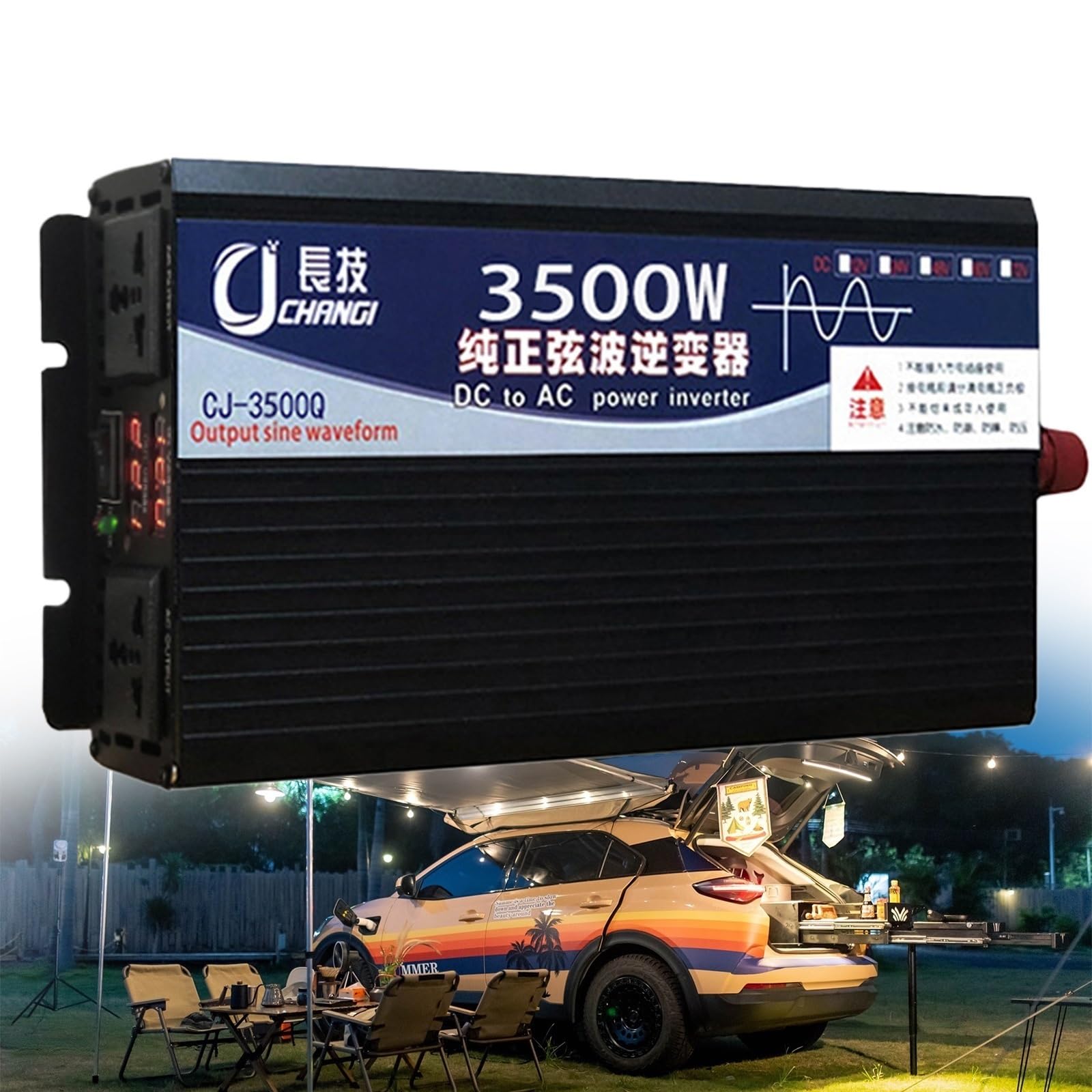 Auto Reiner Sinus Wechselrichter 3500W 5000W 5500W 6000W 8000W Pure Sine Wave Inverter Konverter Voltage KFZ Spannungswandler DC 12V 24V 48V 60V 72V auf 230V 240V AC für Auto Camping Kfz LKW(3500W,72V von XINGSHANG