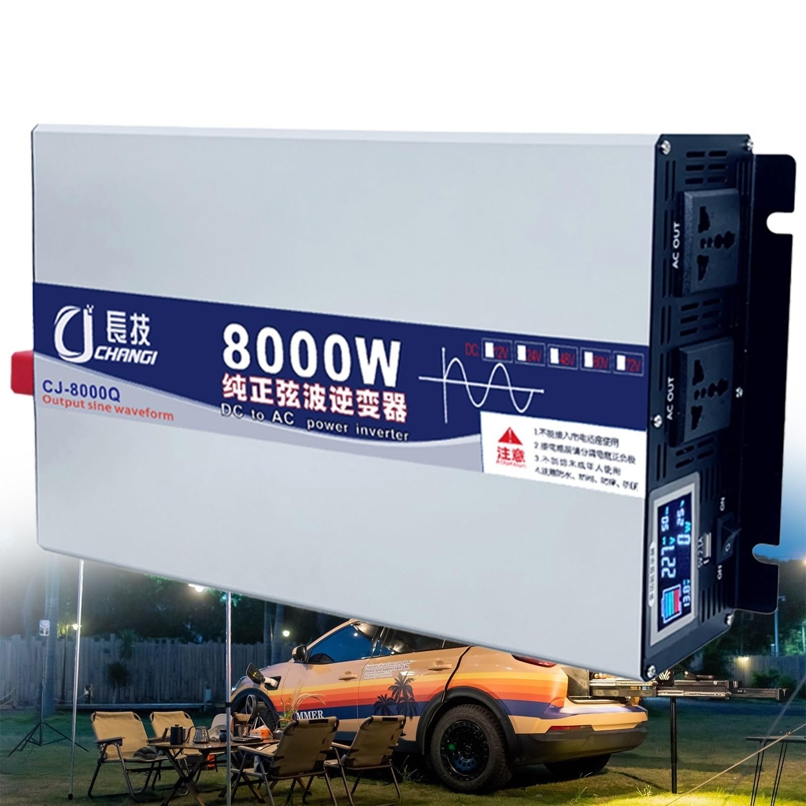 Auto Reiner Sinus Wechselrichter 3500W 5000W 5500W 6000W 8000W Pure Sine Wave Inverter Konverter Voltage KFZ Spannungswandler DC 12V 24V 48V 60V 72V auf 230V 240V AC für Auto Camping Kfz LKW(8000W,48V von XINGSHANG