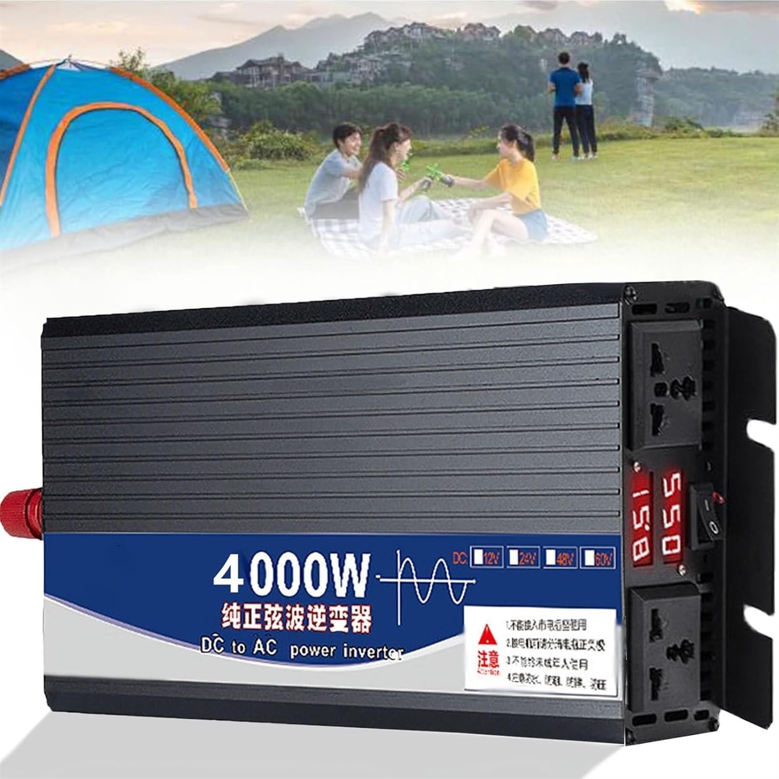 Pure Sine Wave Inverter 3500W 4000W 5000W Wechselrichter 12V 24V 48V 60V 72V auf 230V Reiner Sinus KFZ Spannungswandler Umwandler Stromwandler Konverter mit LCD Bildschirm Kfz Inverter(4000W,72Vto110V von XINGSHANG