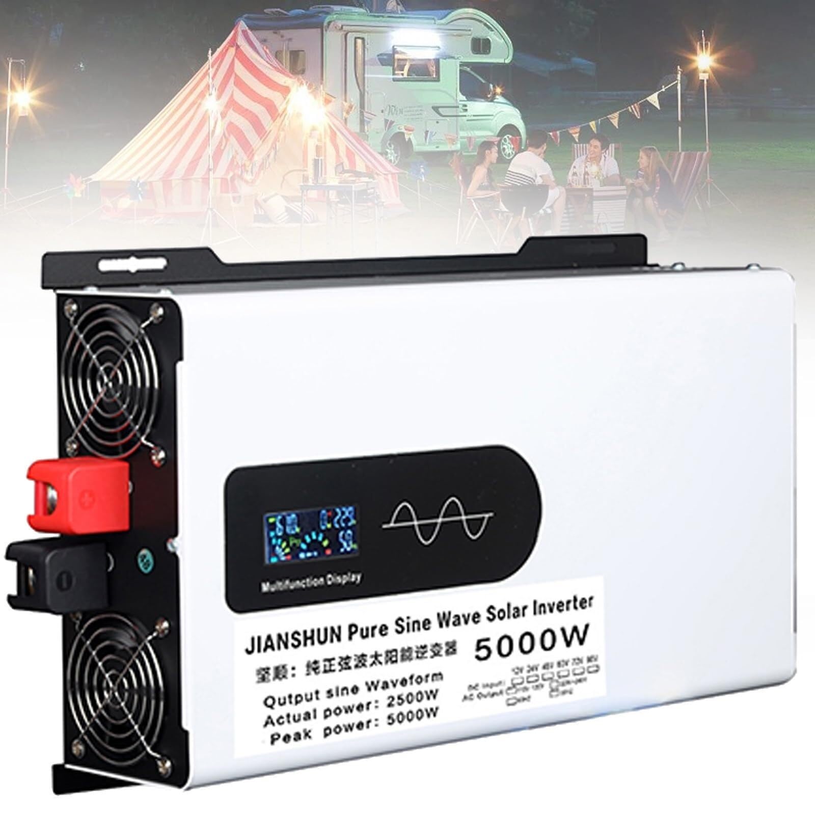 Pure Sine Wave Inverter 5000W 6000W 8000W 10000W 12000W Spannungswandler DC 12V 24V 48V 60V 72V 96V auf AC 110V/230V AC,Solar Power Inverter Konverter für Auto KFZ Wohnwagen LKW(5000W,12Vto220V) von XINGSHANG