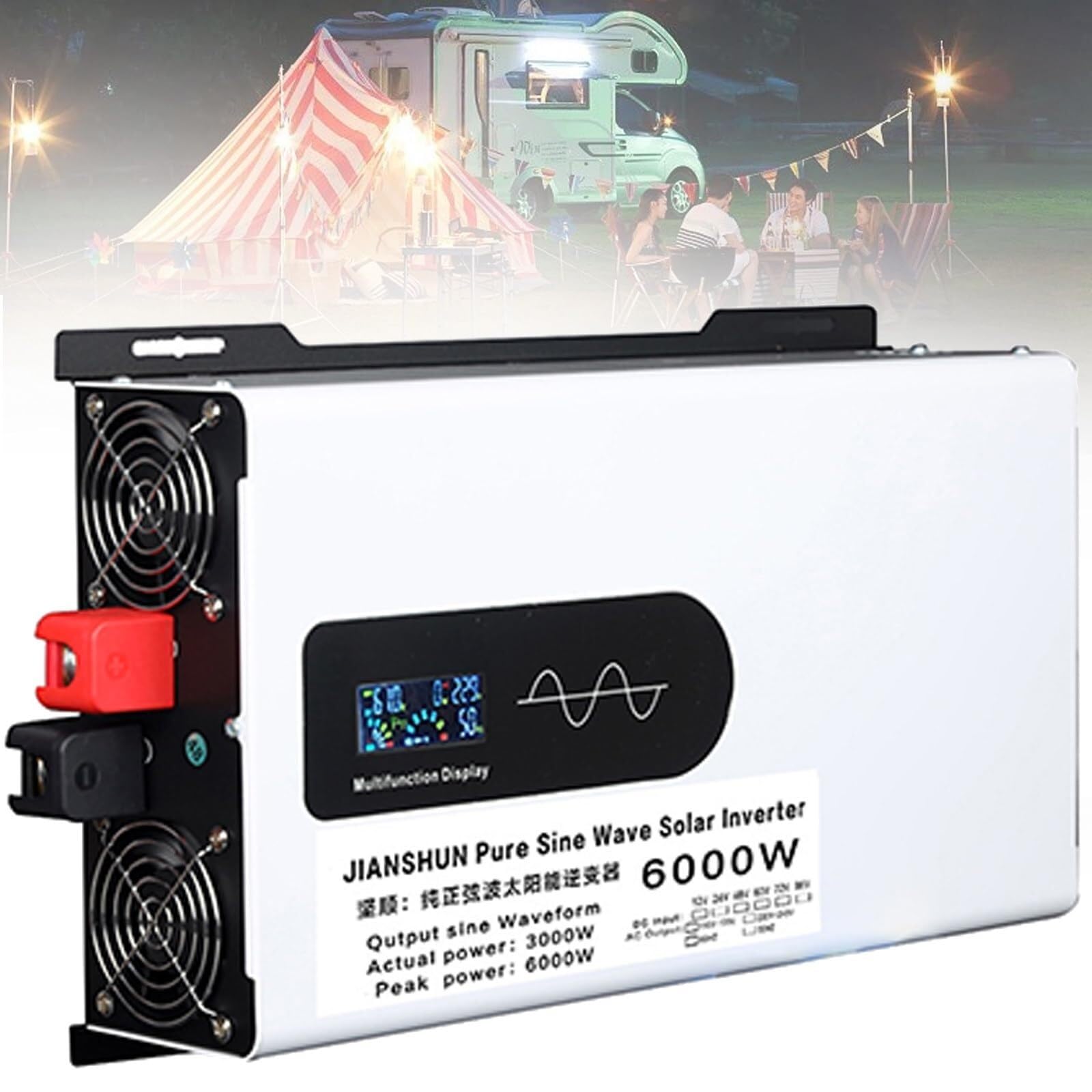 Pure Sine Wave Inverter 5000W 6000W 8000W 10000W 12000W Spannungswandler DC 12V 24V 48V 60V 72V 96V auf AC 110V/230V AC,Solar Power Inverter Konverter für Auto KFZ Wohnwagen LKW(6000W,24Vto110V) von XINGSHANG