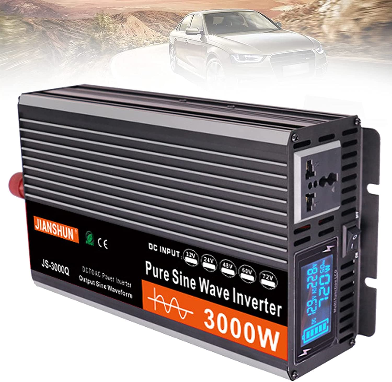 Reiner Sinus Spannungswandler DC 12V/24V/48V/60V auf 220V 230V AC Sinus Wechselrichter Spitzenleistung 3000W 4000W 5000W 6000W Stromwandler Converter Power Inverter Konverter (12V,3000W) von XINGSHANG