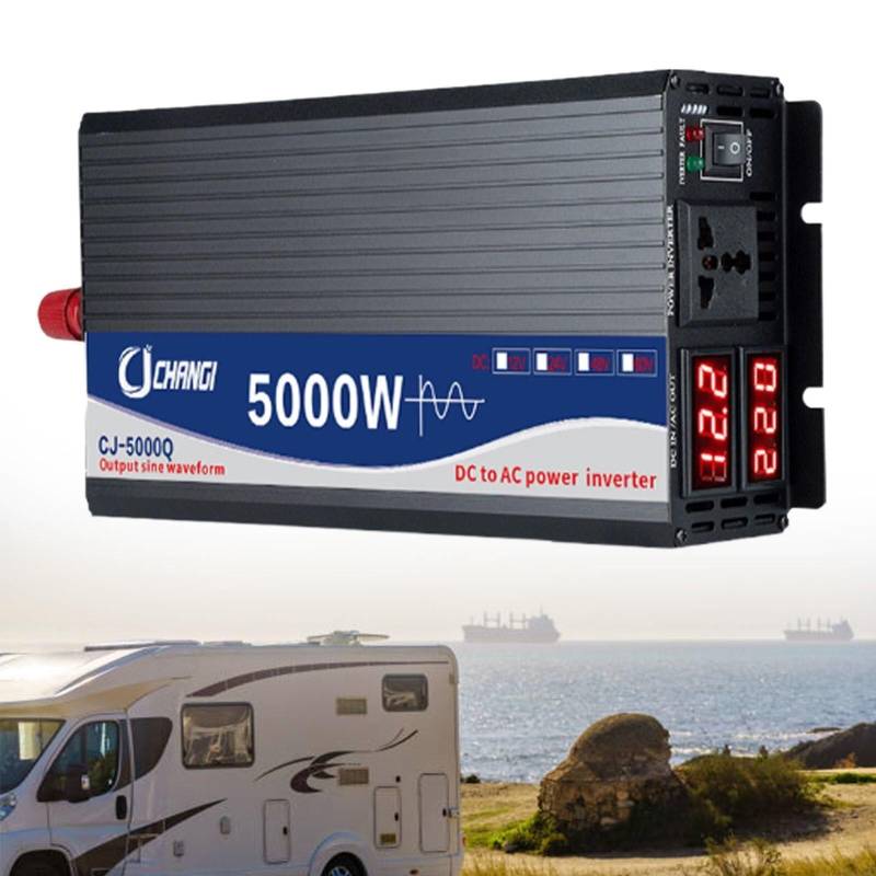 Reiner Sinus Wechselrichter 12V 24V 48V 60V 72V 220V 230V 3000W 4000W 5000W Auto Spannungswandler KFZ Konverter Power Inverter Umwandler Stromwandler für Fahrzeuge Wohnwagen(5000W,12Vto220V) von XINGSHANG