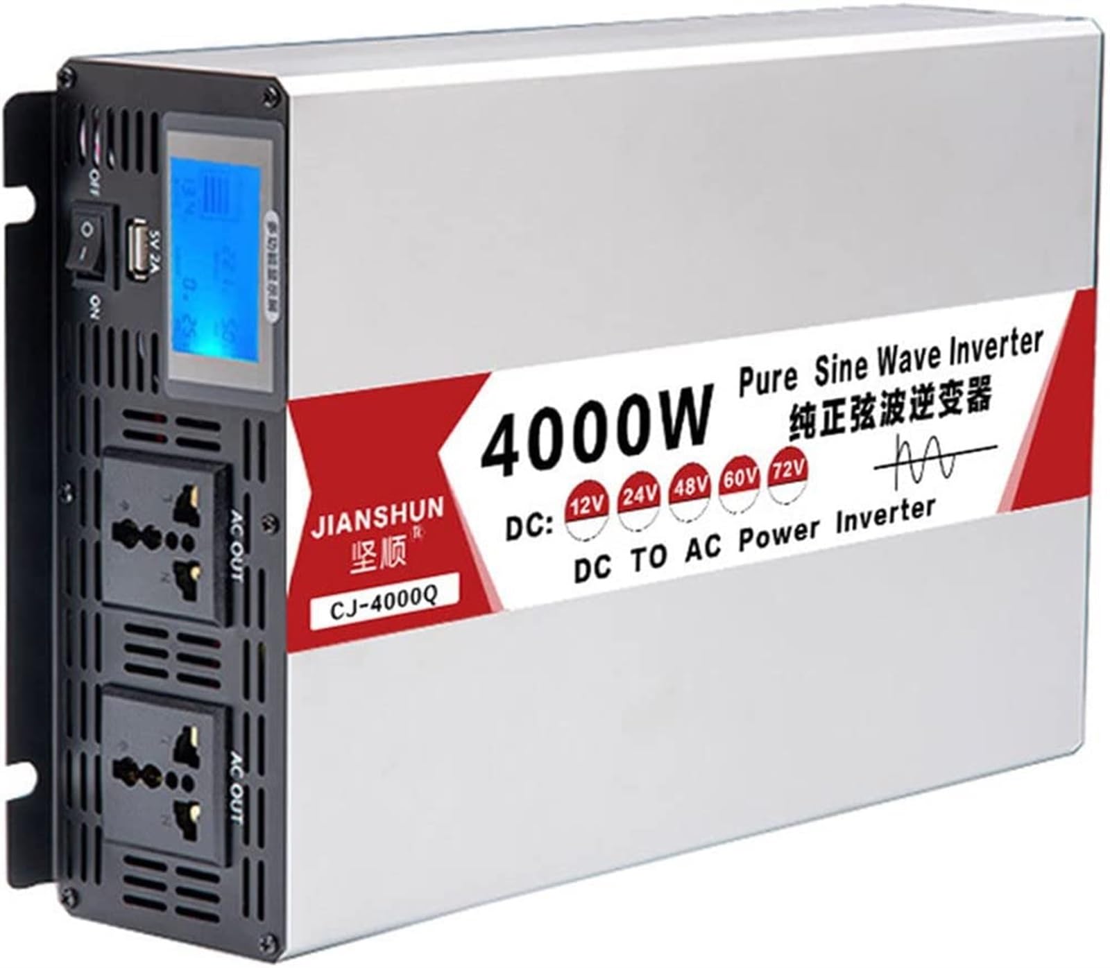 Reiner Sinus Wechselrichter 4000W 5000W 6000W 8000W DC 12V 24V 48V 60V 72V auf AC 230V KFZ Spannungswandler Power Inverter Konverter Voltage Converter Transformator mit LCD-Bildschirm für Wohnmobil(40 von XINGSHANG