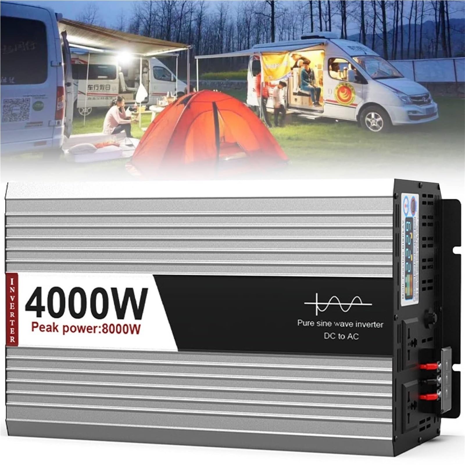 Reiner Sinus Wechselrichter 5000W 6000W 8000W 10000W Spitzenleistung Auto Spannungswandler DC 12V 24V 48V auf AC 230V 240V AC Stromwandler Power Inverter für Auto KFZ Wohnwagen LKW Camping(4000W,48V) von XINGSHANG