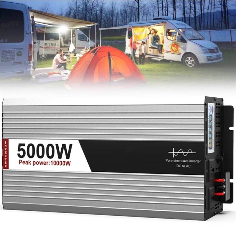 Reiner Sinus Wechselrichter 5000W 6000W 8000W 10000W Spitzenleistung Auto Spannungswandler DC 12V 24V 48V auf AC 230V 240V AC Stromwandler Power Inverter für Auto KFZ Wohnwagen LKW Camping(5000W,24V) von XINGSHANG