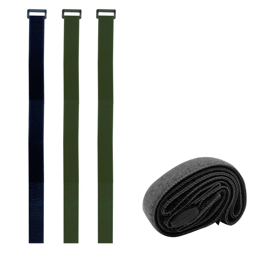 XINGSUI 4 Stück Selbstklebender Nylon-Gepäckgurt, Schlafsackgurt, Bündelung, mit Kunststoffschnalle, für Outdoor-Sport, Rucksacktourismus, Schlafsackkompression, Gepäckbündelung (106 * 2,5cm) von XINGSUI