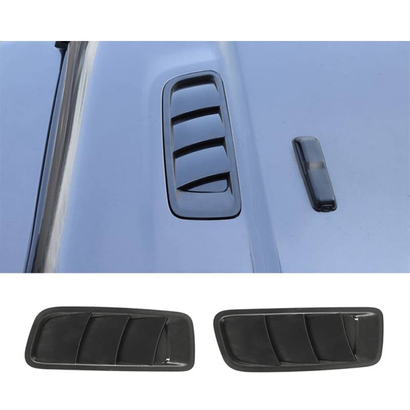 XINTANG Hood Vent Pair Vents ABS Black Lufteinlass Scoop Motorhaube Lamellen Spoiler Trim für Jeep Wrangler JL Gladiator JT 2018 2019 2020 2021 von XINTANG