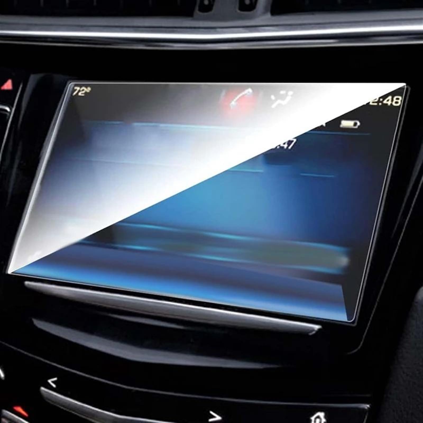 XINWELZ Kompatibel Mit Cadillac Für ATS CUE 2014 2015 2016 2017 2018 2019 Auto-GPS-Navigationsbildschirm, Mitteldisplay, 8 Zoll, Schutzfolie Aus Gehärtetem Glas Auto Navi-Schutzfolie von XINWELZ