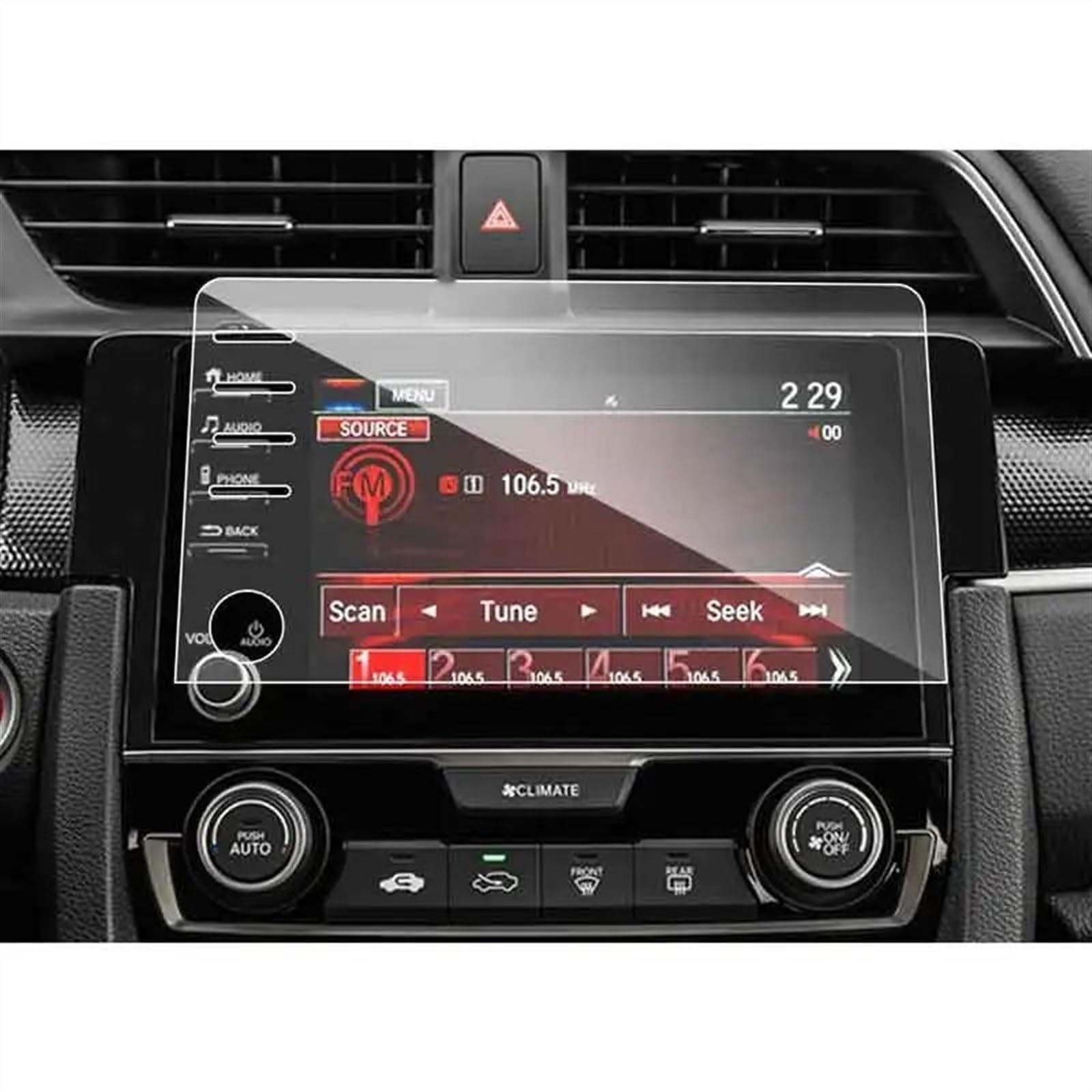 XINWELZ Kompatibel Mit Civic 10. 2019 2020 Auto-GPS-Navigation LCD-Bildschirm Displayschutzfolie Aus Gehärtetem Glas Auto Navi-Schutzfolie(clor1) von XINWELZ