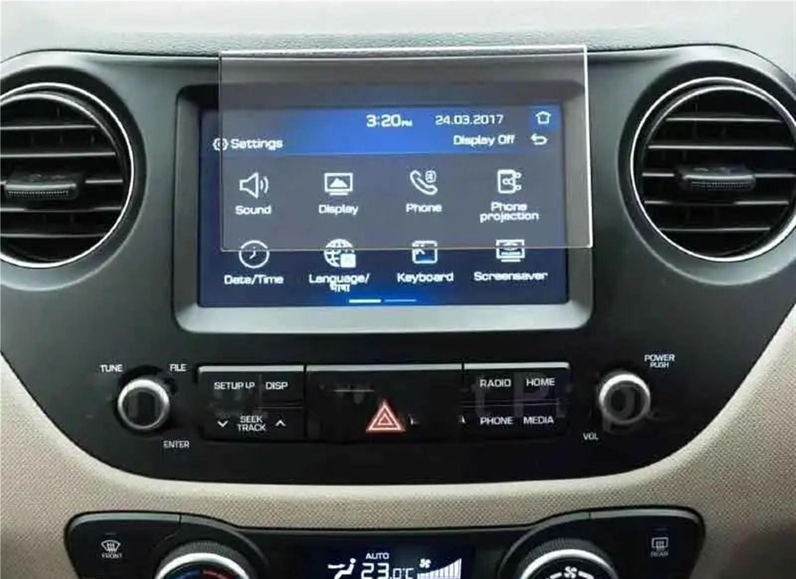 XINWELZ Kompatibel Mit Hyundai Für Grand Für I10 2017 2018 2019 Auto-GPS-Navigation LCD-Bildschirm Displayschutz Aus Gehärtetem Glas Auto Navi-Schutzfolie von XINWELZ