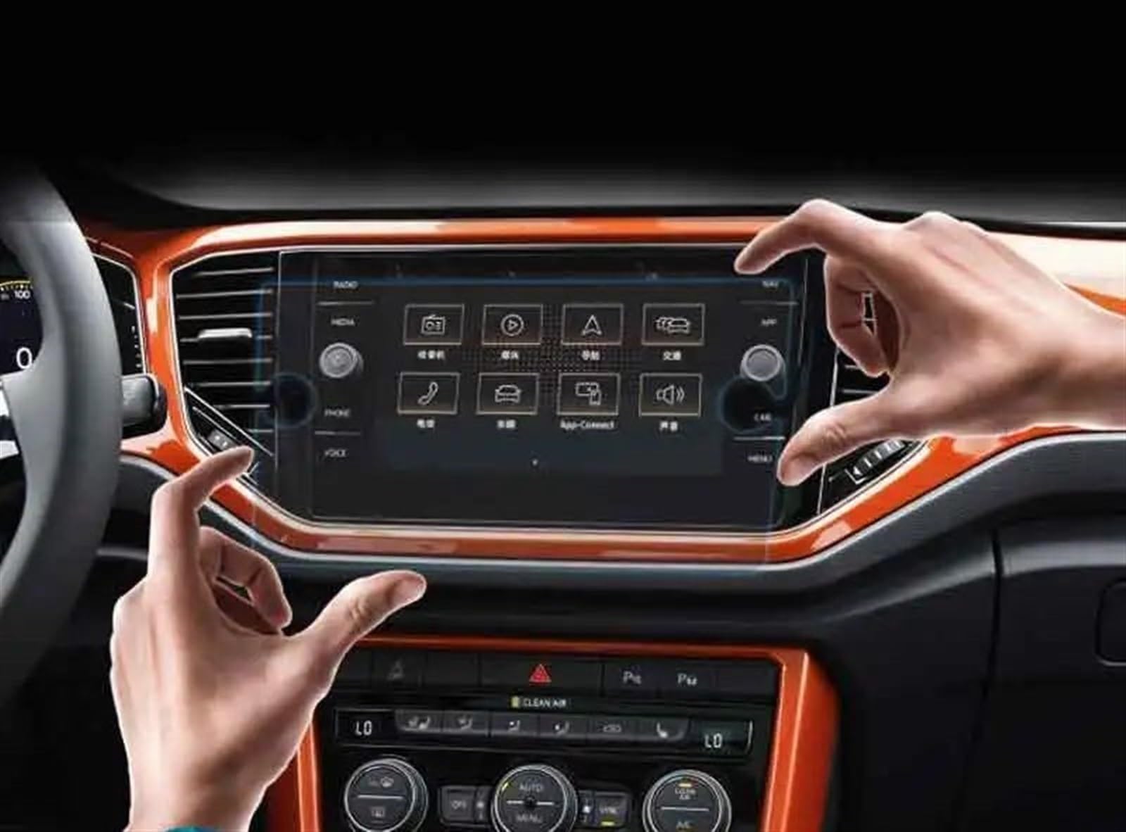 XINWELZ Kompatibel Mit VW Für T-ROC 2018 2019 2020 2021 8 Zoll Auto GPS Navigation Displayschutzfolie Aus Gehärtetem Glas Auto Navi-Schutzfolie von XINWELZ