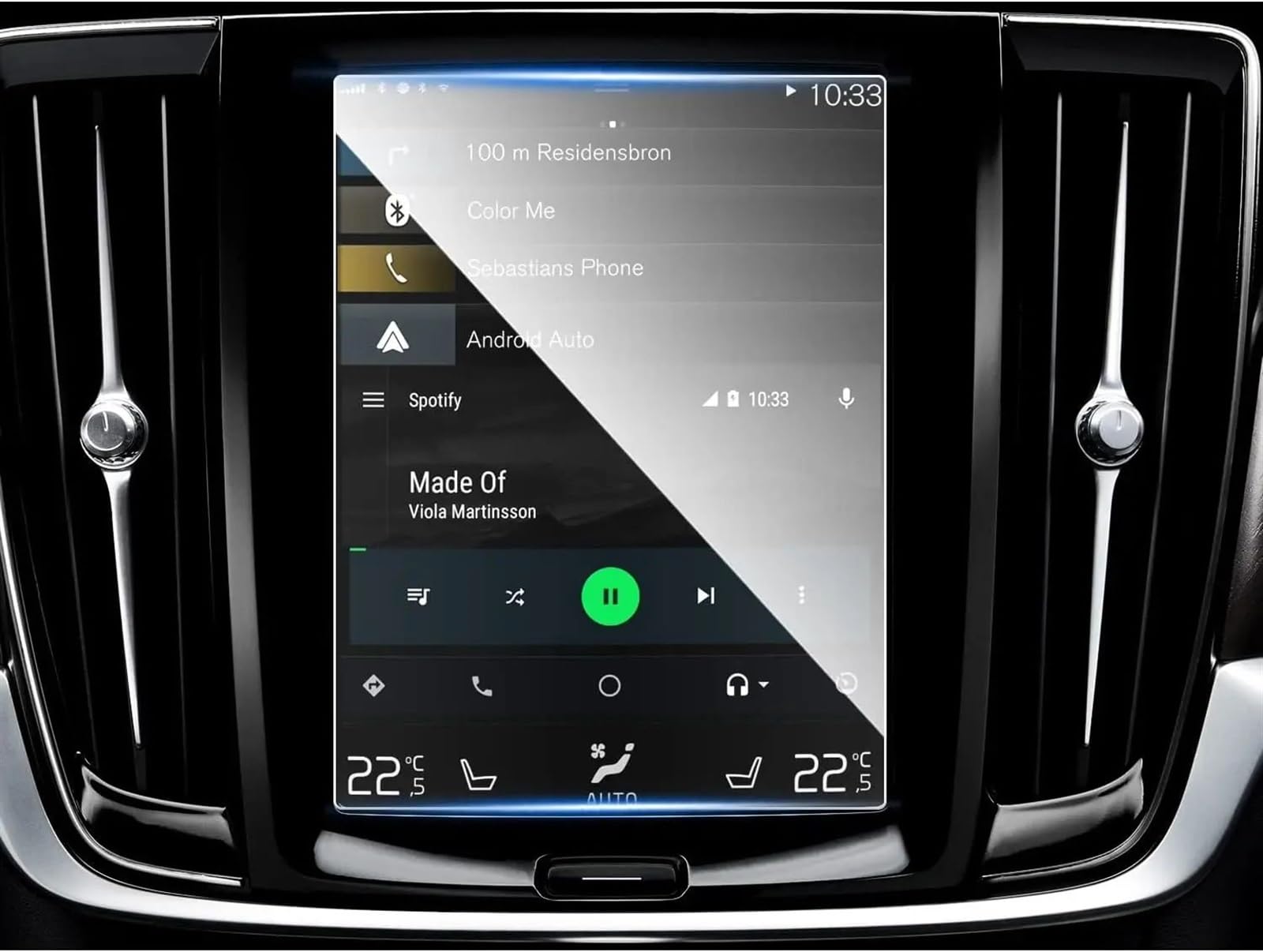 XINWELZ Kompatibel Mit Volvo Für C40 2022 9 Zoll Auto-GPS-Navigationssystem, Displayschutzfolie Aus Gehärtetem Glas, Innenausstattung Auto Navi-Schutzfolie von XINWELZ