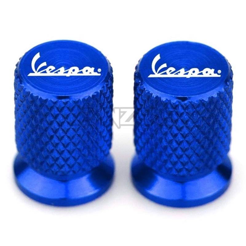 XINXINCASE Motorrad-Zubehör Rad-Reifen-Ventilkappen Compatible with Piaggio Vespa GTS GTV LX 60 125 250 300 Primavera Sprint (Color : Blue) von XINXINCASE