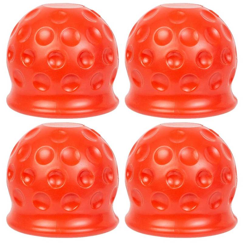 XYDZ 4PCS Anhängerkupplung Schutzkappe aus Gummi für KFZ Kugelkopfkupplungen passend alle Anhängevorrichtungen bis Ø 50 mm Witterungsbeständig und Waschanlagensicher - Rot von XINYIND