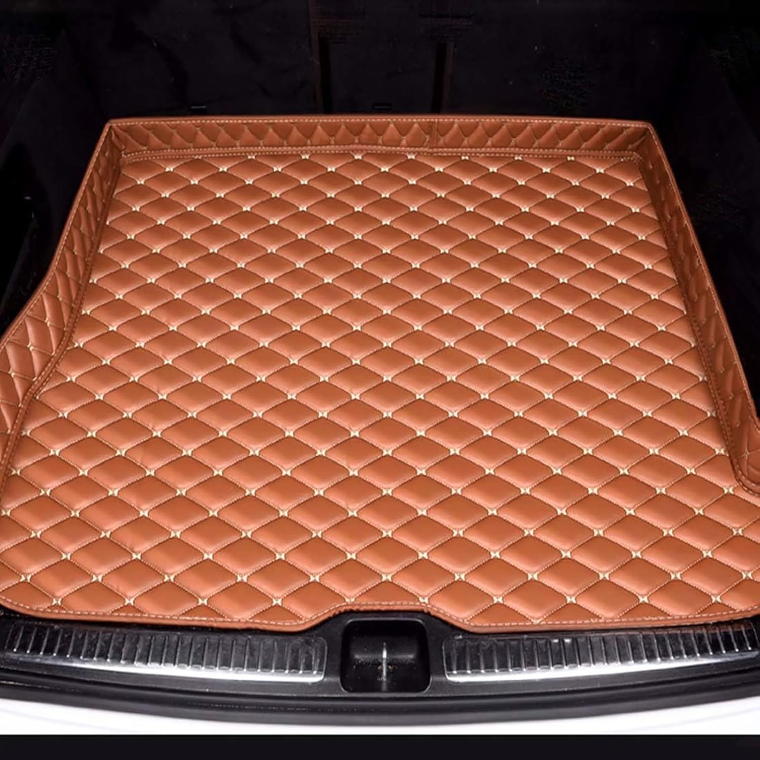 Auto Kofferraum Schutzmatte für HAVAL H3 2009-, Anpassen Leder Kofferraumwanne Cargo Wasserdicht Kratzfeste Staubdicht Interieur Zubehör,F/Brown von XIUDAM