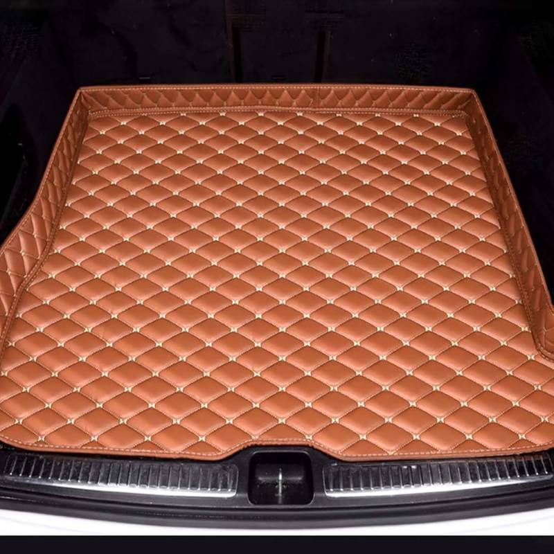 Auto Kofferraum Schutzmatte für Hyundai Grand Santafe 2013-2017(6 Seats), Anpassen Leder Kofferraumwanne Cargo Wasserdicht Kratzfeste Staubdicht Interieur Zubehör,F/Brown von XIUDAM