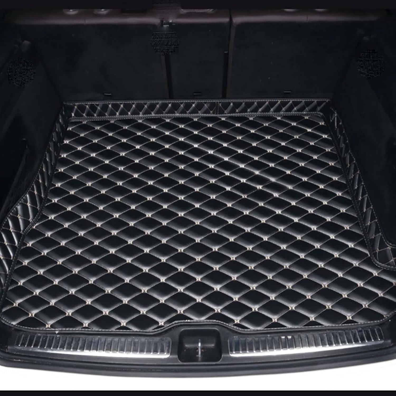 Auto Kofferraum Schutzmatte für Renault Renault Megane (Sedan) 1995-2003, Anpassen Leder Kofferraumwanne Cargo Wasserdicht Kratzfeste Staubdicht Interieur Zubehör,B/Black and White von XIUDAM